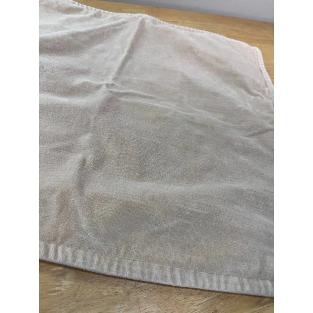 Pottery Barn Tan Velvet 20x20 Square Pillow Cover Hidden Zipper Beige Vtg Style